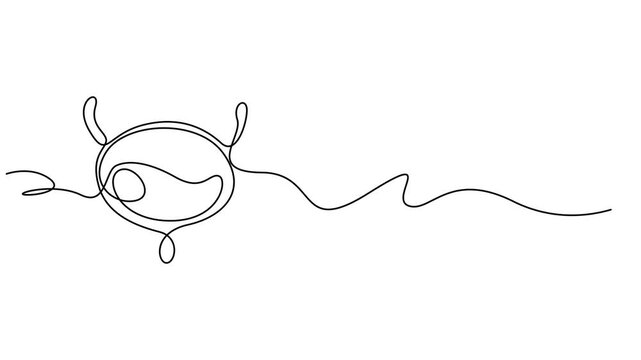 bladder continuous one line drawing, bladder drawn with one line human organ. Continuous line drawing anatomical art, full length animation video motion graphic, one line art Bladder vector