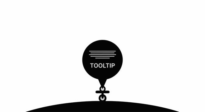 Informative tooltip graphic with text on a white background, symbolizing guidance and information.