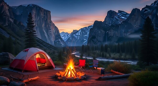 Camping Under the Stars - A Night in Yosemite National Park.