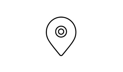 A minimalist vector graphic of a location pin icon