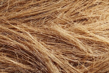 A close-up view of a textured surface of blonde hair