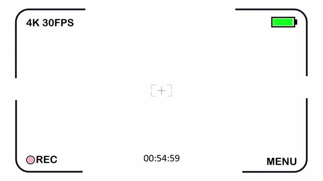 Camera recorder screen overlay interface with alpha channel, Camcorder interface for video cameras on a transparent background

