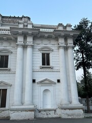 Fototapeta premium Historic stone building and house facades in Rome Italy showcasing European architecture old city landmark tourism and cultural heritage