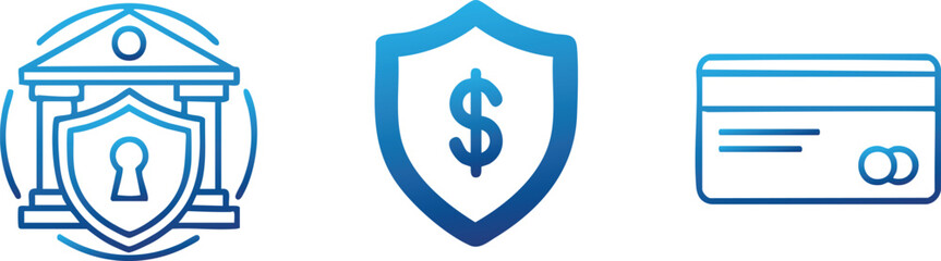 Obraz premium Bank Security Bank Shield Bank Card