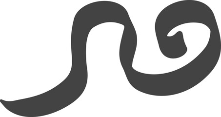 Vintage hand-drawn swoosh line with elegant curve. Black doodle flourish for typography and design use. © Chorna_L