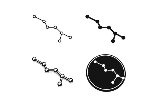 Big dipper constellation icons in various styles