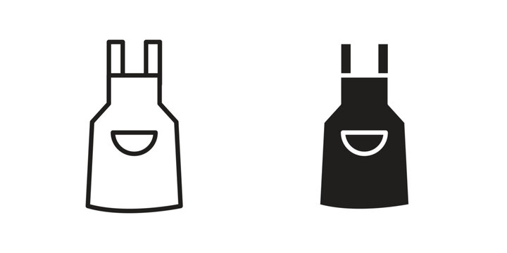 Apron icons. Vector illustration. Editable stroke. Isolated icon suitable for web,
