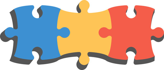 Puzzle pieces infographic template with colored elements and empty placeholders. Modern layout for business and educational projects.