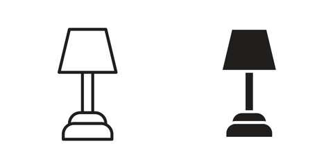 Obraz premium Desk lamp icons. Vector illustration. Editable stroke. Isolated icon suitable for web,