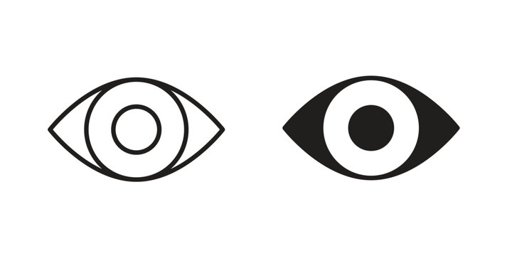 Eye icons. Vector illustration. Editable stroke. Isolated icon suitable for web,