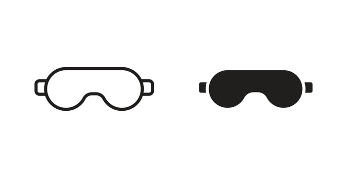 Eye mask icons. Vector illustration. Editable stroke. Isolated icon suitable for web,