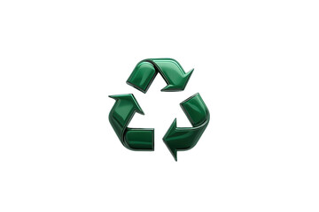 Obraz premium Green recycle symbol, a 3d rendering conveying concepts of environmental protection, reuse, and sustainable living