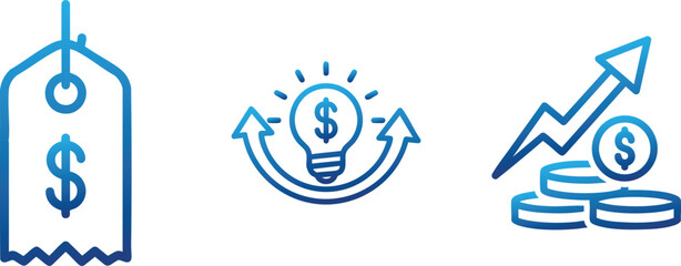 Finance Investment and Profit Growth Icons