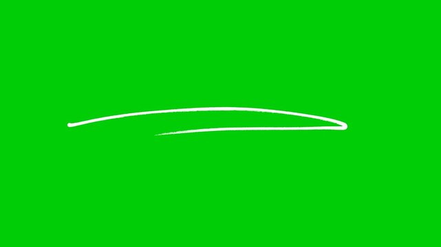 White marker underline highlighter animation, sketching elements on a transparent background, and Hand-drawn marker highlight animation for important topic marking text