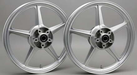 Naklejka premium A pair of shiny motorcycle wheels illustration
