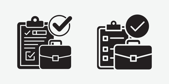 Business trip checklist completion icon