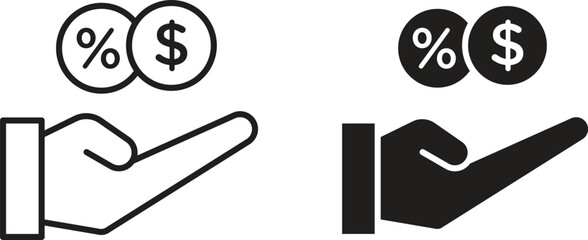 Fototapeta premium Mutual funds icons. Vector illustration. Editable stroke. Isolated icon suitable for web,