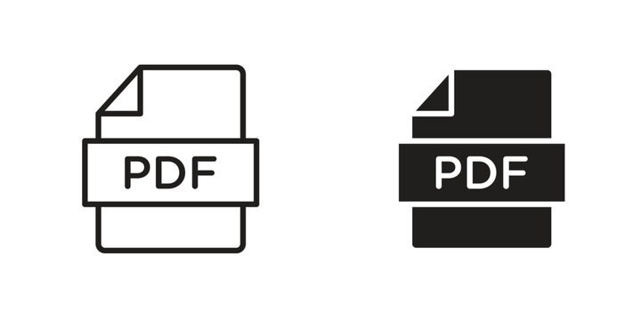 PDF file icons. Vector illustration. Editable stroke. Isolated icon suitable for web,