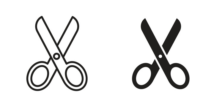 Scissors icons. Vector illustration. Editable stroke. Isolated icon suitable for web,