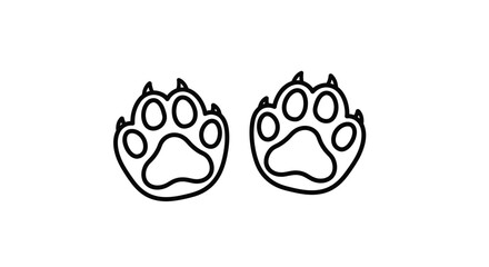 Two black animal paw prints presented as a striking silhouette