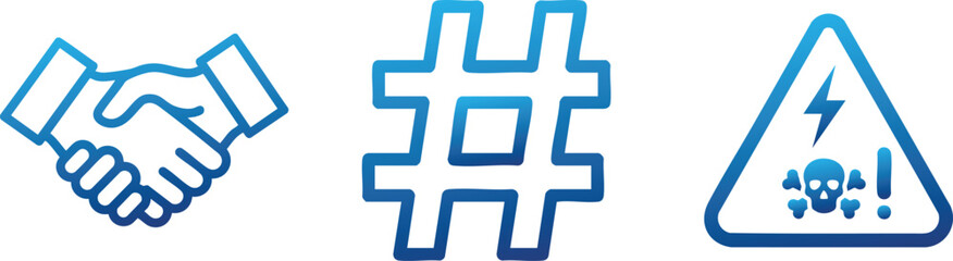 Hashtag Trend and Warning Alert Icons