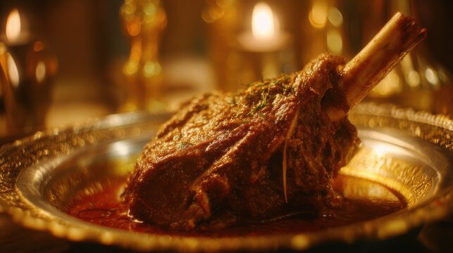 Glistening Portion of Rich Gulai Kambing Goat Curry