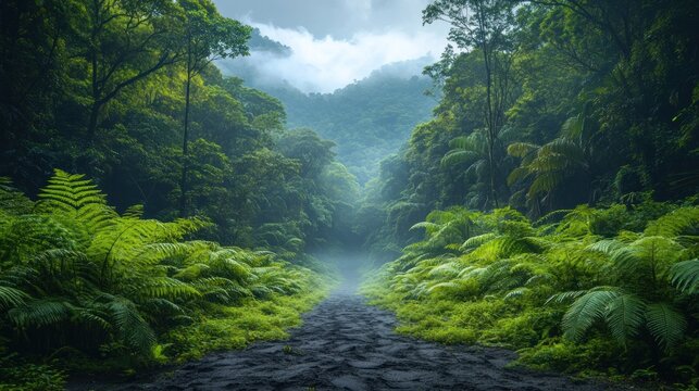 Lush jungle path