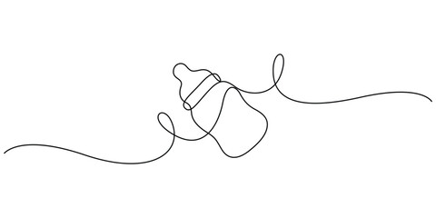 Obraz premium Continuous one line drawing of a baby bottle isolated vector illustration