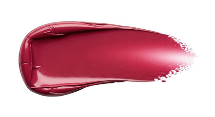 Fototapeta premium Vibrant pink lip gloss smear isolated on transparent background with shiny texture