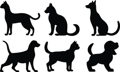 "Dog and Cat Silhouette Vector &ndash; Pet Animal Clipart Icons for Design, Logo, and Decoration" .
