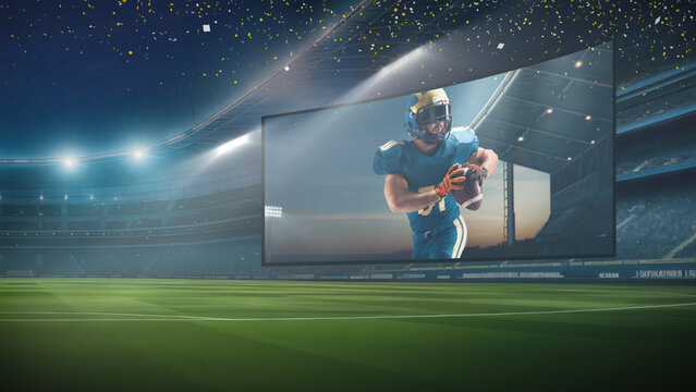 Stadium LED Screen Mockup 4 &ndash; Large Arena Digital Display, Sports Event Advertising Board, Realistic Scoreboard Screen Branding Presentation Template