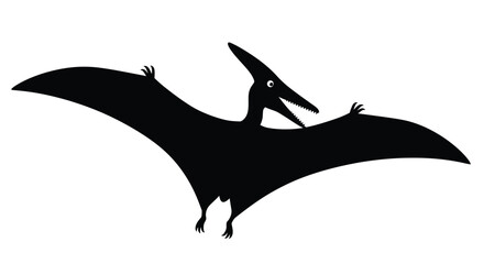 A striking black pterodactyl illustration with a dynamic pose, silhouette © IMkM00i76