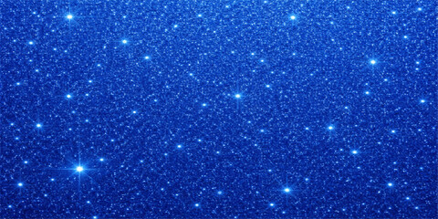 Blue Glitter Bokeh Background with Sparkling Shimmer and Twinkling Star Light Texture