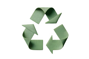 Obraz premium Green recycling symbol with pink and blue accents isolated on a transparent background