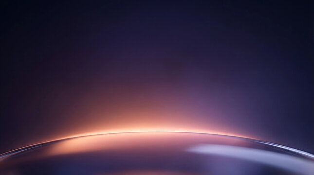 Abstract curved surface with glowing light and dark background