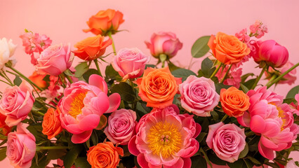 Naklejka premium Vibrant roses for mom on mother's day a colorful bouquet to celebrate love and appreciation