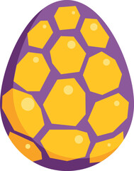 Fototapeta premium Purple and gold patterned dragon egg isolated against a white background