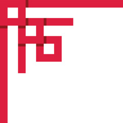 Obraz premium Red graphic lines creating a decorative corner border design element