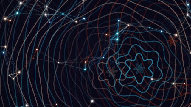Abstract Digital Network Connections and Data Flow.