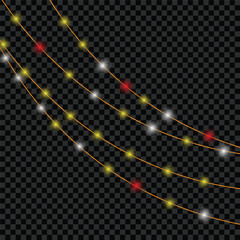 Vector Gold and white light with transparent background