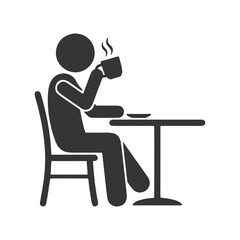 コーヒーを飲む人物のシルエットアイコン