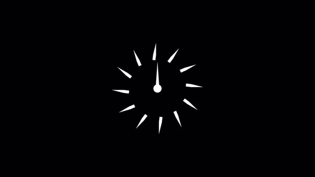 Round wall clock  animation. The timer counts down the time. Wall clock time working office hours animated. timer time lapse video in 4K animation in transparent background with alpha channel