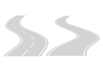 曲がりくねった道路のイラスト｜Winding Road Illustration