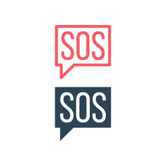 SOS help icons set vector design template.