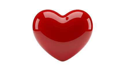 Obraz premium A vibrant red heart shape with a glossy finish on a white background