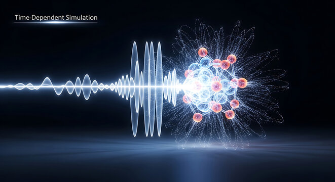 Timedependent simulation of atomic structure with wave function and particle collision effect