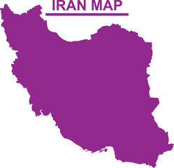 Obraz premium Purple silhouette map of iran with label