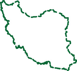 Fototapeta premium Green outline map of iraq country border