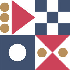 Ethnic Folk Pattern Background with Traditional Geometric Tribal Motifs and Warm Earthy Tones. Illustration art. Vector