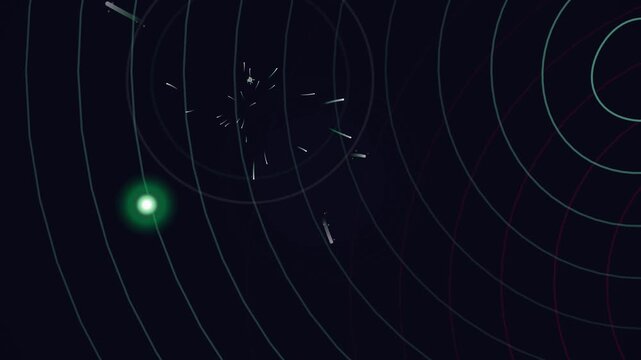 Radar Screen with Moving Green Blip.